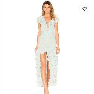 NWT NBD Te Quiero Ruffle Baby Blue Dress Revolve